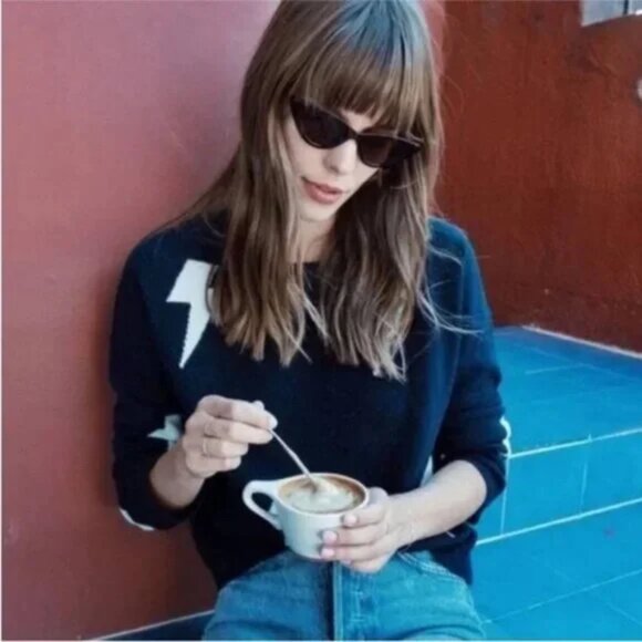 Rails Presley Lighting Bolt Sweater Wool Cashmere Size S - Picture 9 of 9